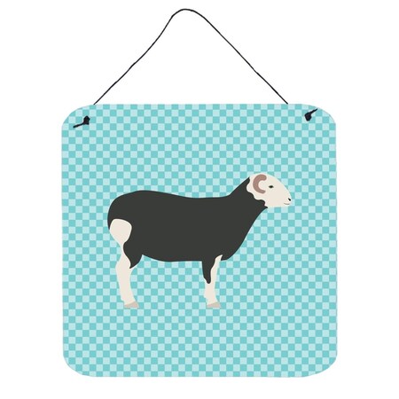 Carolines Treasures Herwick Sheep Blue Check Wall or Door Hanging Prints, 6 x 6 in. BB8144DS66